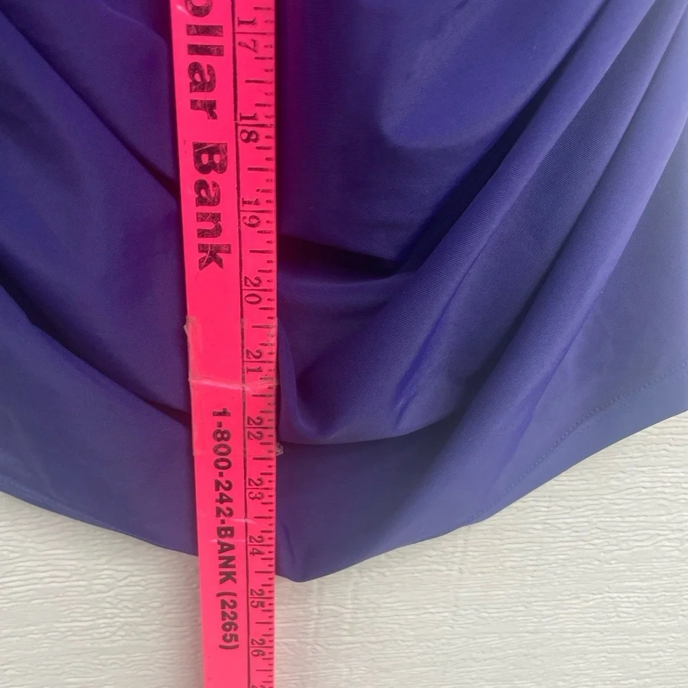 NWT BloomChic Deep Purple Ruched Adjustable Strap Tankini Top Swimsuit 14-16 xxl